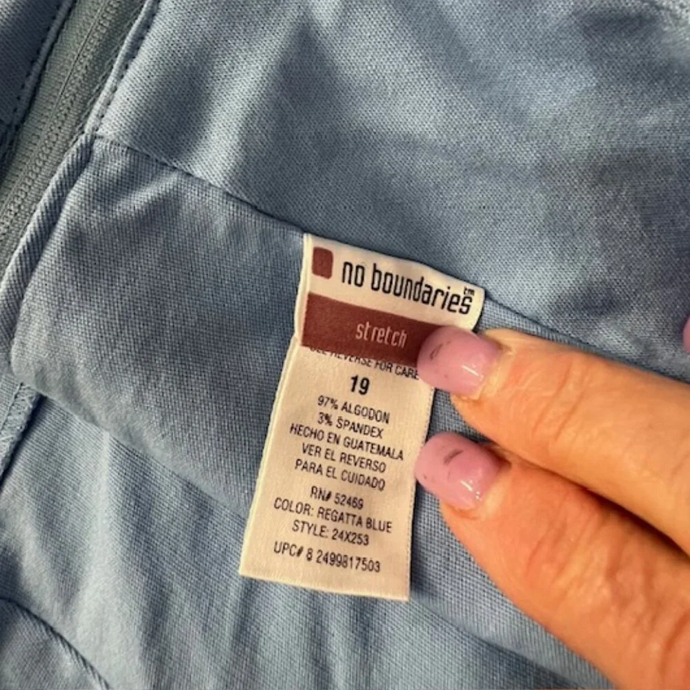 No Boundaries Women's Skort, Light Blue, Junior Size 19